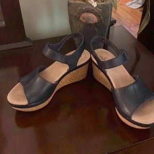 Blue wedges sandals by Clark’s Ultimate Comfort Collection